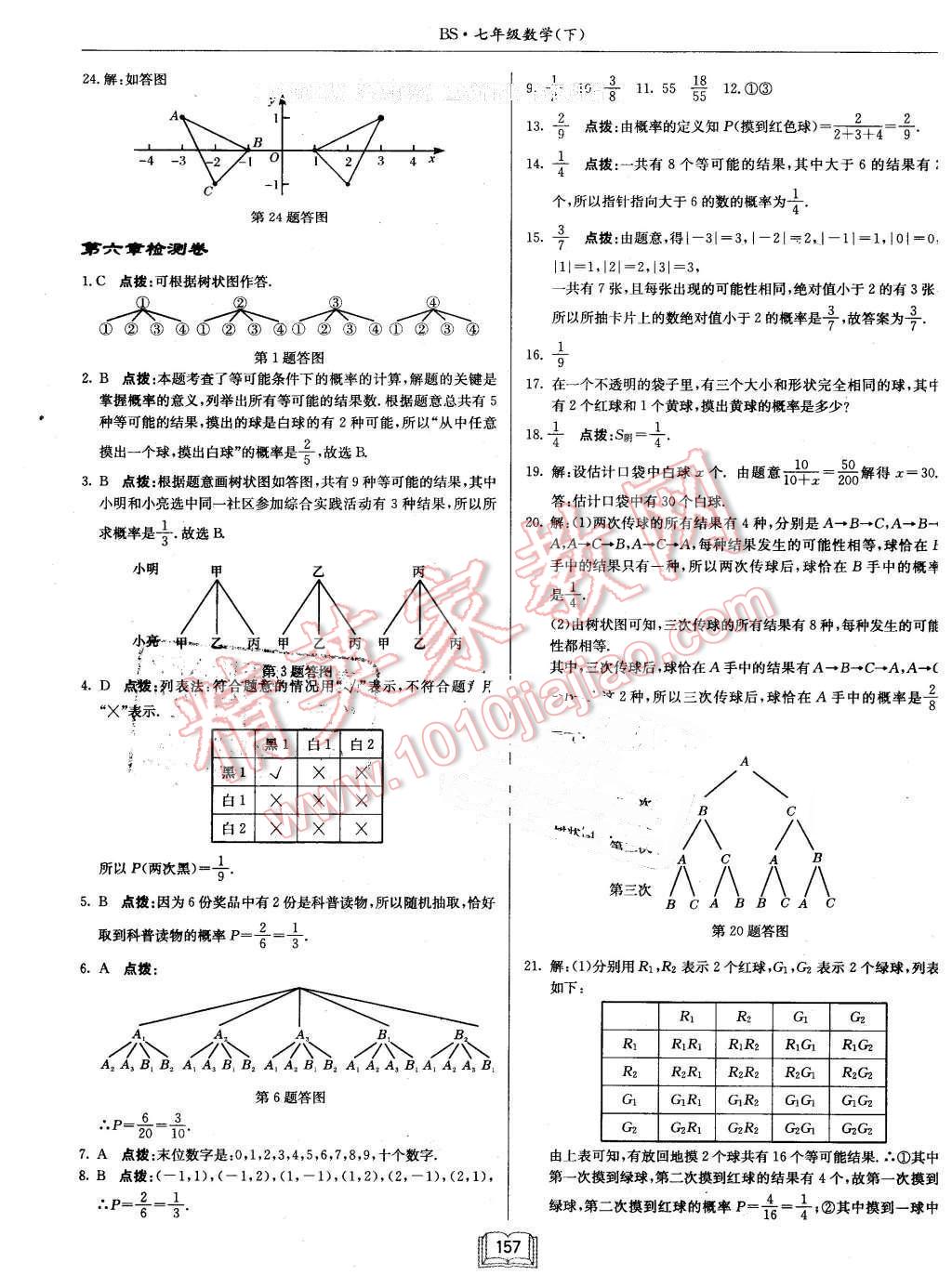 2016年启东中学作业本七年级数学下册北师大版 第29页