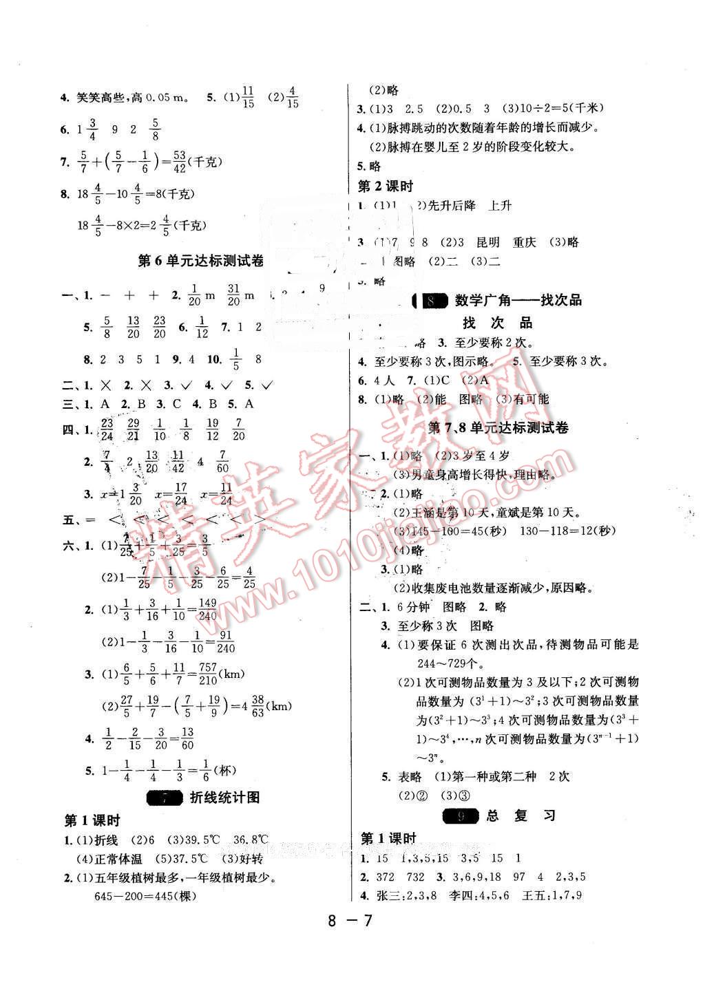 2016年1課3練單元達(dá)標(biāo)測(cè)試五年級(jí)數(shù)學(xué)下冊(cè)人教版 第7頁(yè)