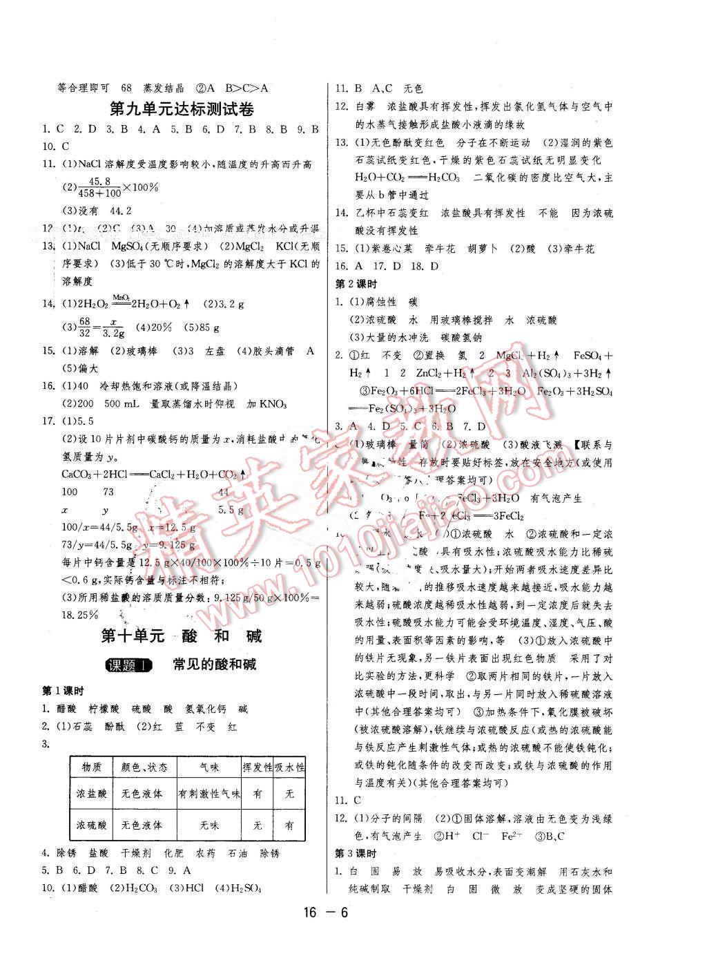 2016年1課3練單元達(dá)標(biāo)測試九年級化學(xué)下冊人教版 第6頁