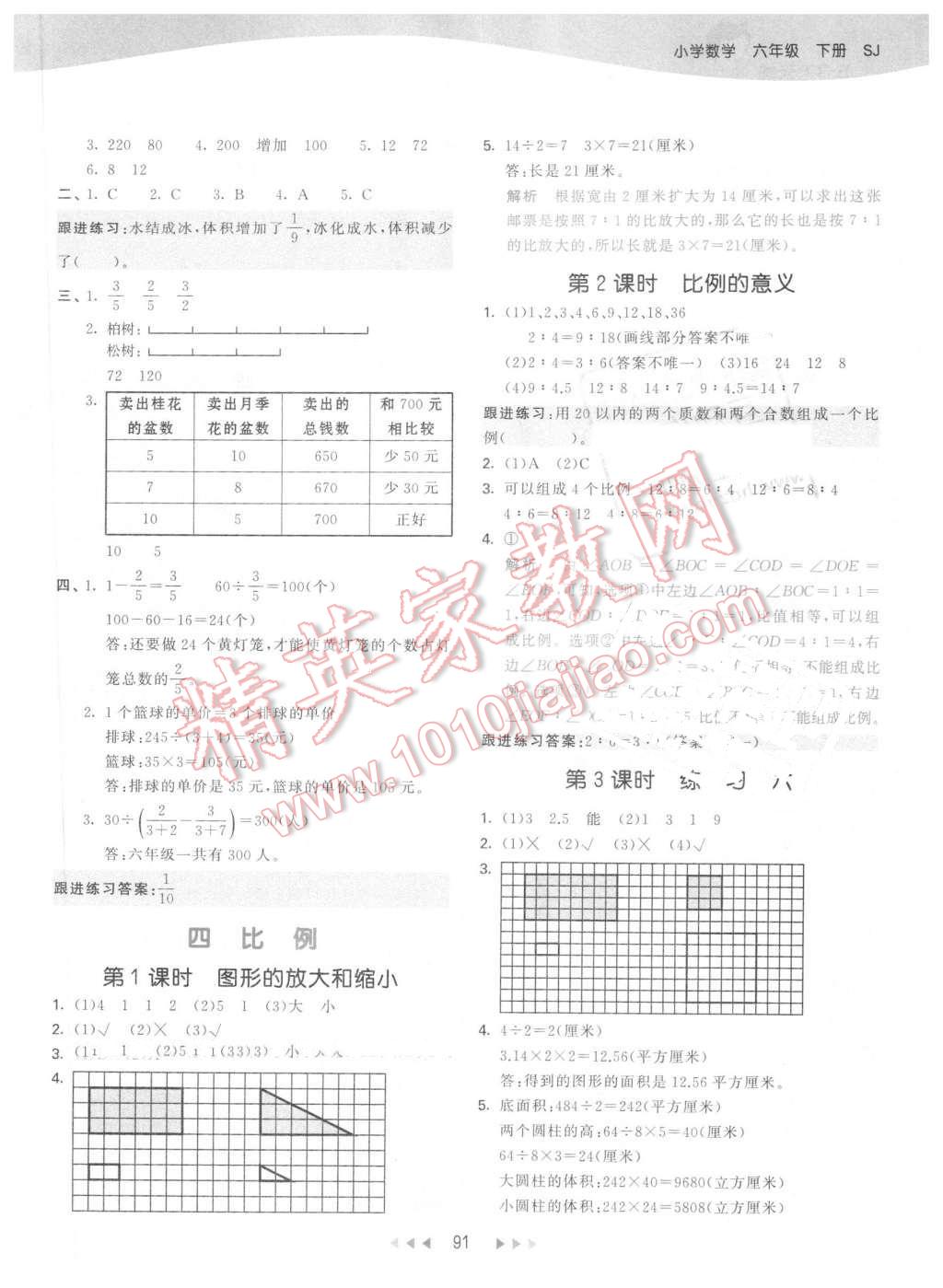 2016年53天天練小學(xué)數(shù)學(xué)六年級下冊蘇教版 第7頁