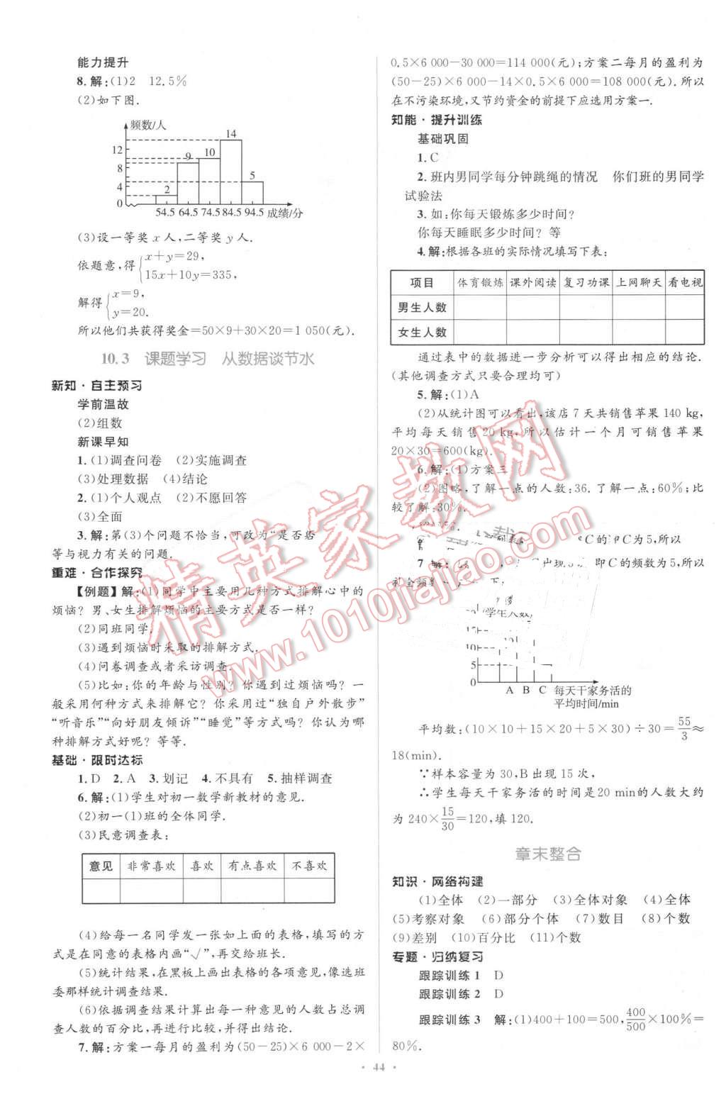 2016年初中同步學(xué)習(xí)目標(biāo)與檢測七年級數(shù)學(xué)下冊人教版 第30頁