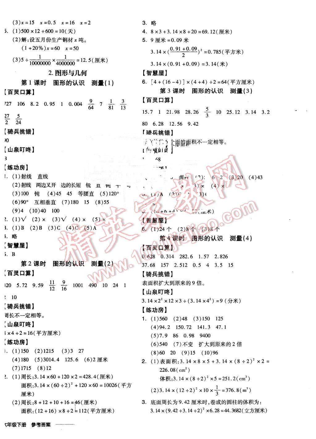 2016年全品學(xué)練考六年級(jí)數(shù)學(xué)下冊(cè)蘇教版 第8頁(yè)