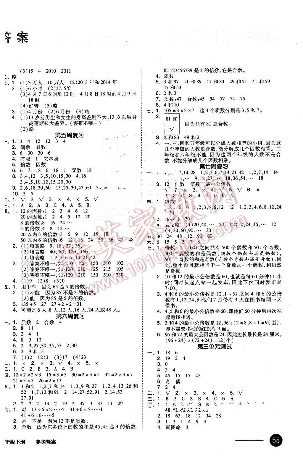 2016年全品小復(fù)習(xí)五年級(jí)數(shù)學(xué)下冊(cè)蘇教版 第2頁(yè)