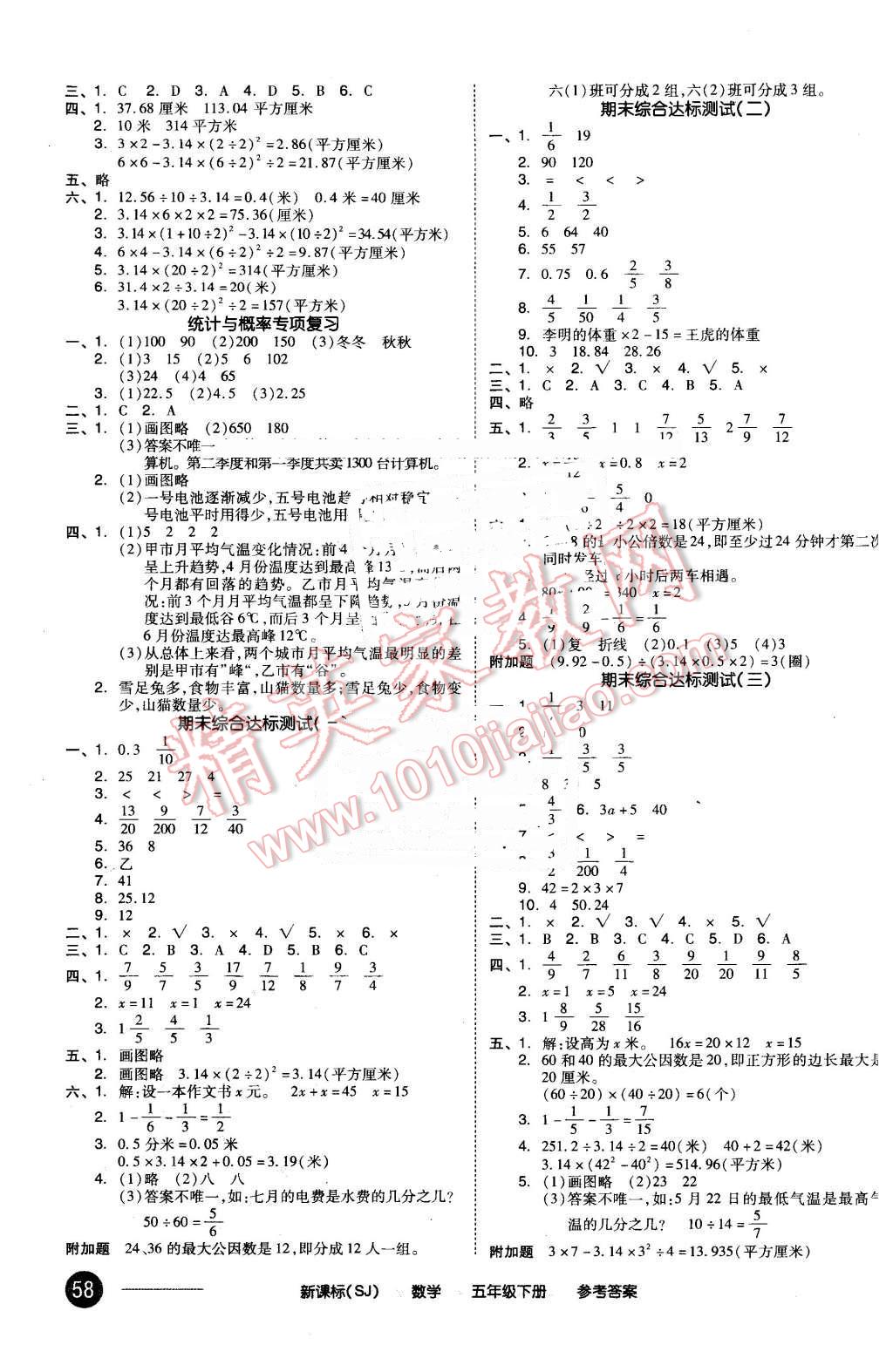 2016年全品小復(fù)習(xí)五年級(jí)數(shù)學(xué)下冊(cè)蘇教版 第7頁