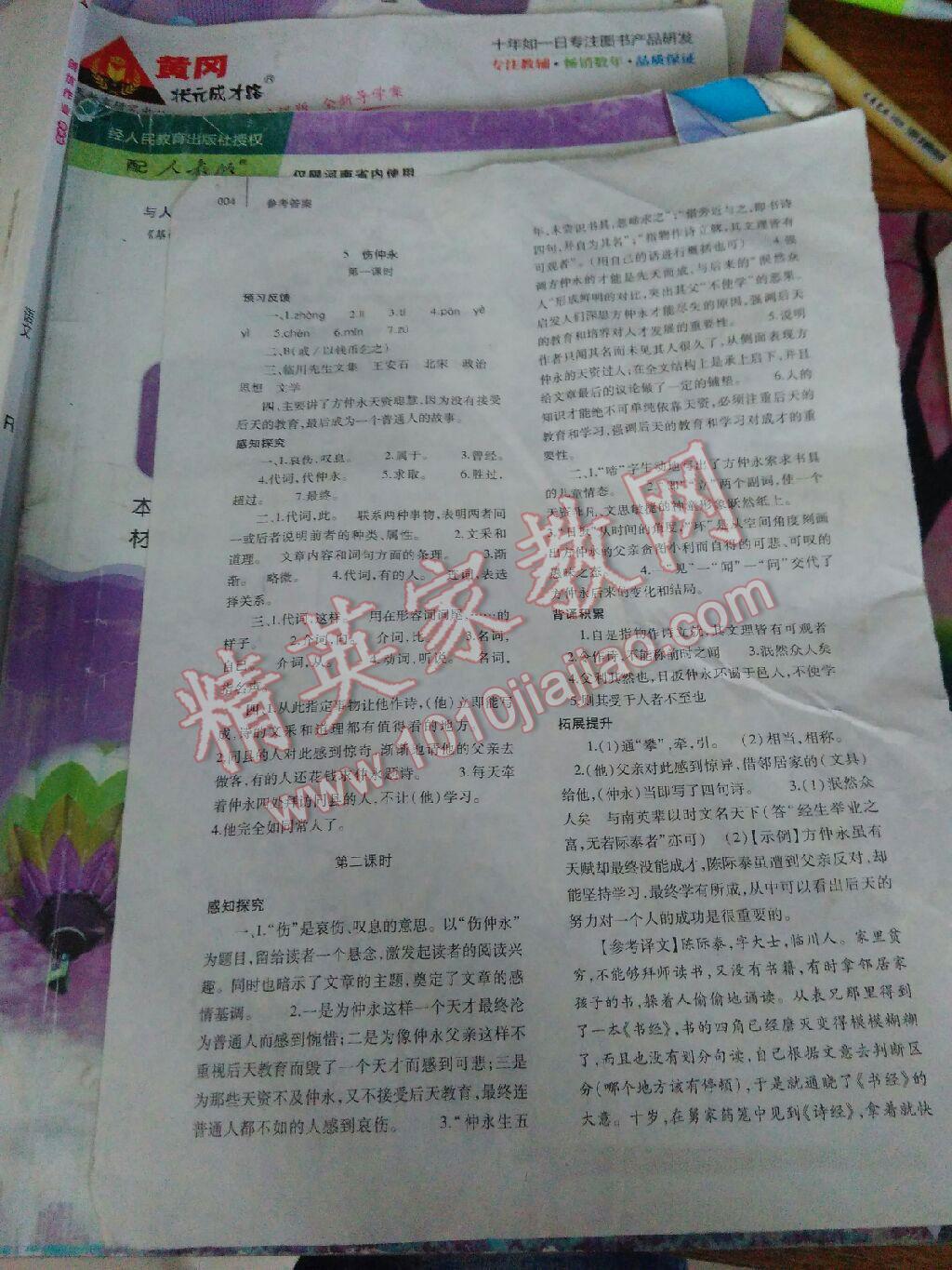 2016年基礎(chǔ)訓(xùn)練七年級語文下冊人教版河南省內(nèi)使用大象出版社 第4頁