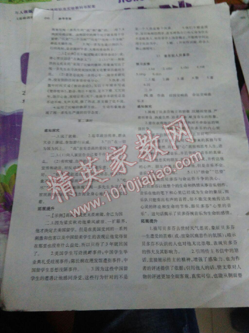 2016年基礎(chǔ)訓(xùn)練七年級語文下冊人教版河南省內(nèi)使用大象出版社 第10頁