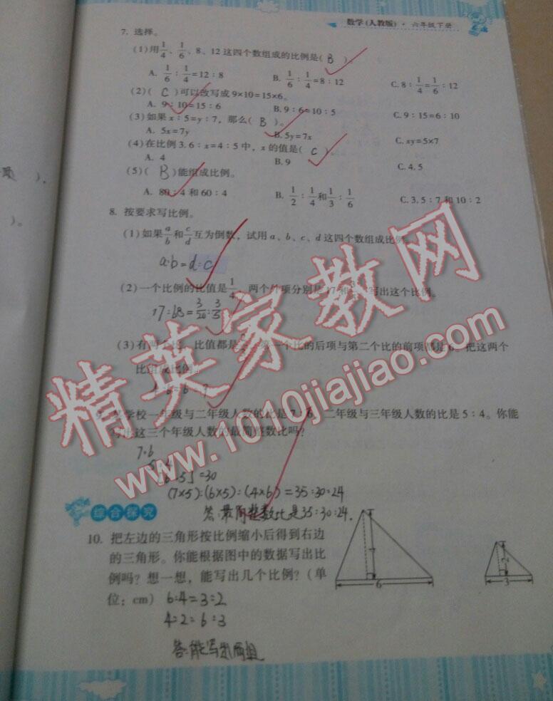 2014年初中基础训练六年级数学下册 第30页