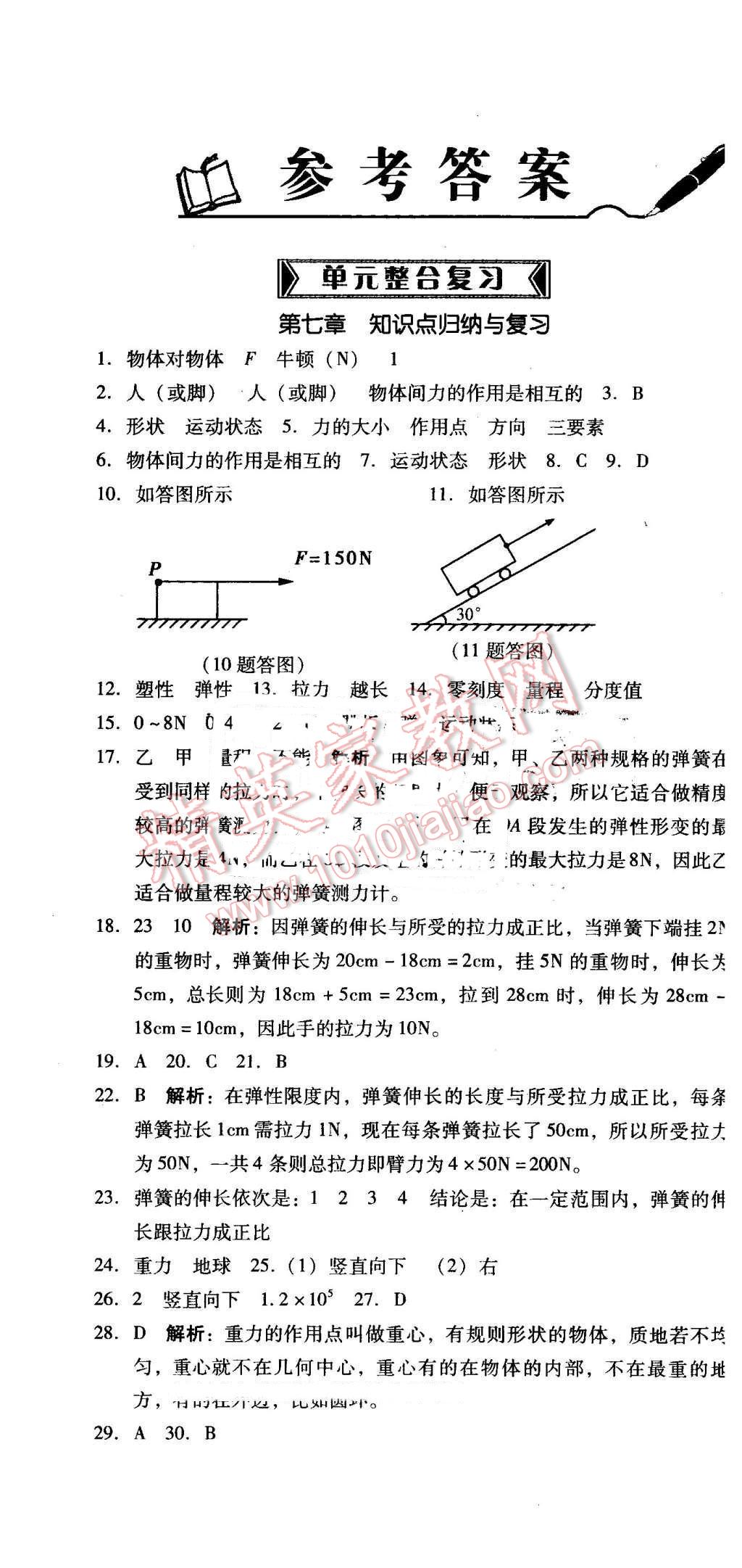 2016年单元加期末复习与测试八年级物理下册人教版吉林专版 第1页