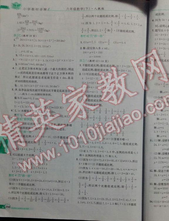 2016年小學(xué)教材全解六年級數(shù)學(xué)下冊人教版 第21頁