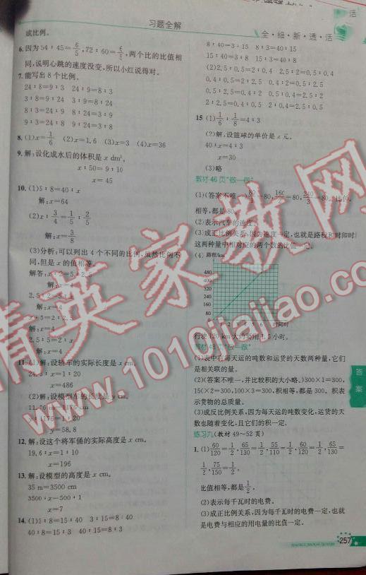 2016年小學教材全解六年級數(shù)學下冊人教版 第22頁