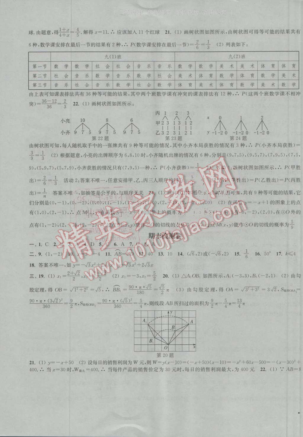 2016年通城學(xué)典活頁(yè)檢測(cè)九年級(jí)數(shù)學(xué)上冊(cè)人教版 第23頁(yè)