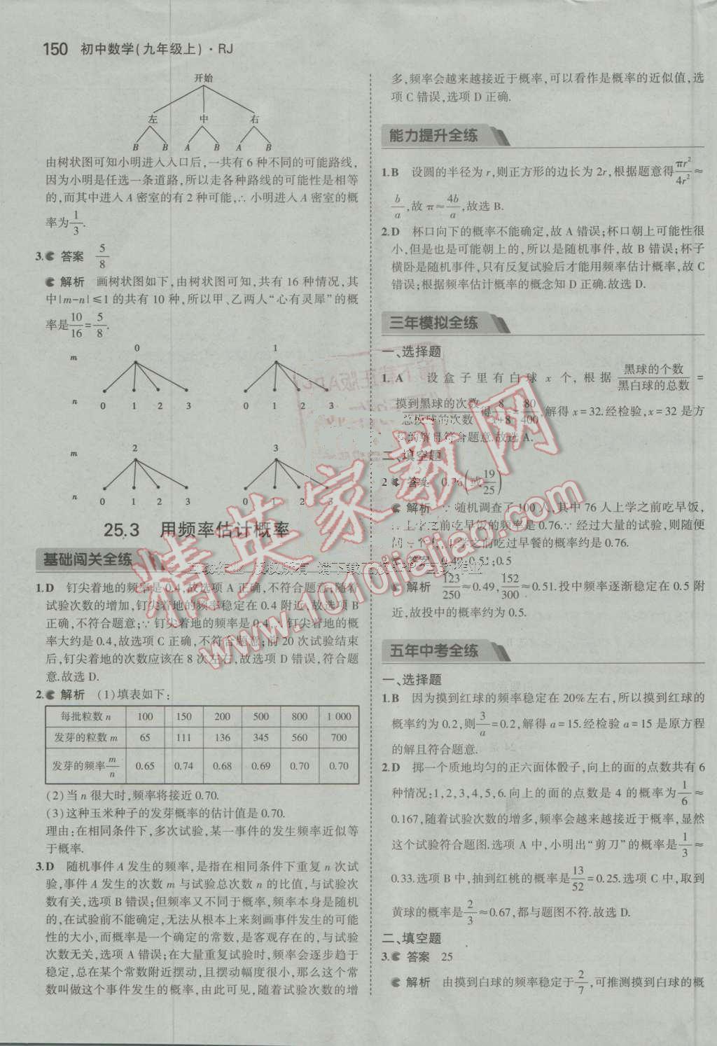 2016年5年中考3年模擬初中數(shù)學(xué)九年級(jí)上冊(cè)人教版 ?50?