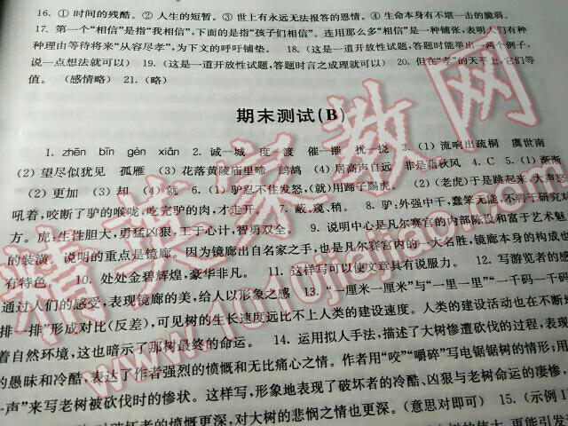 2016年同步练习配套试卷七年级语文下册江苏凤凰科学技术出版社 ?20?