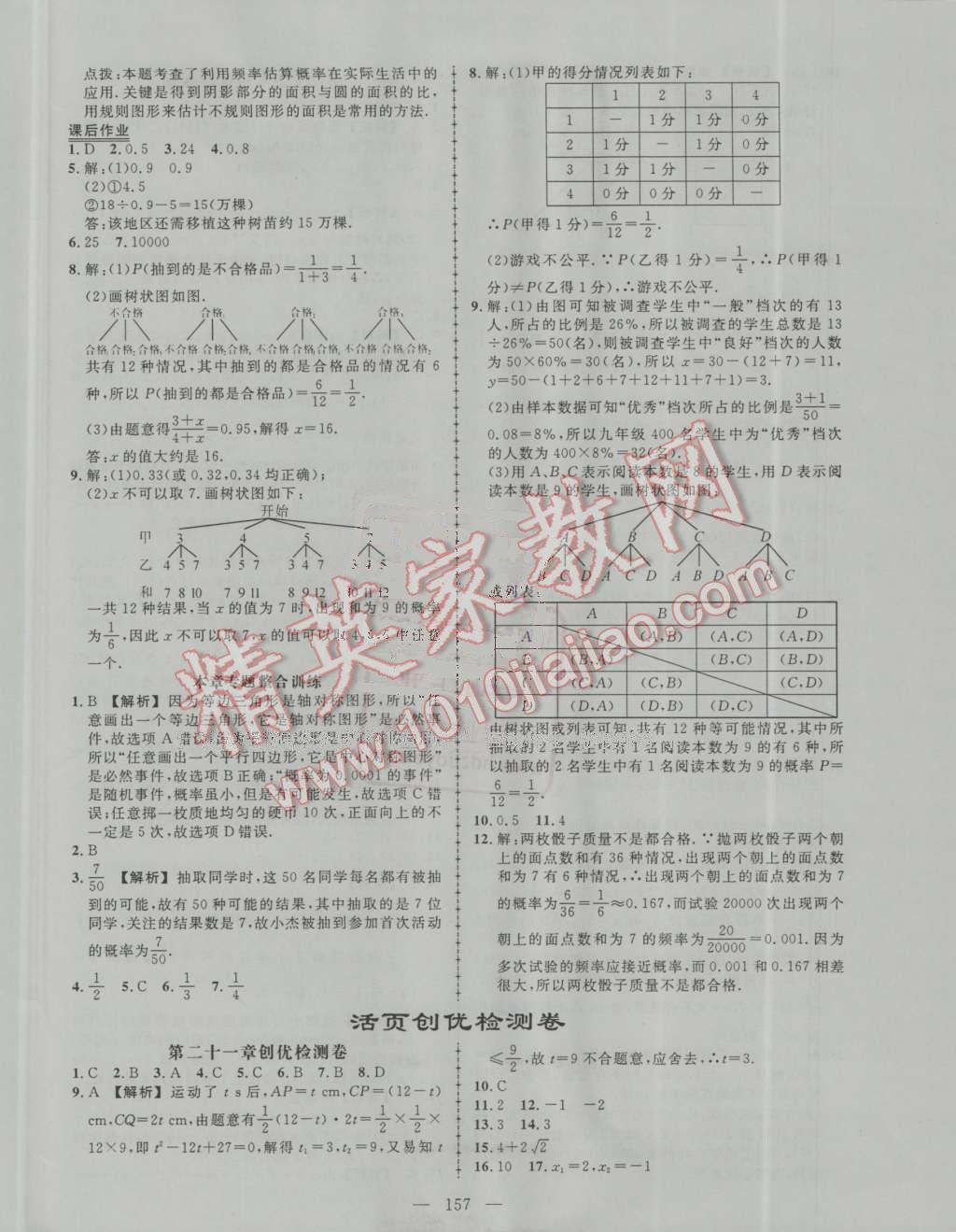 2016年黃岡創(chuàng)優(yōu)作業(yè)導學練九年級數(shù)學上冊人教版 第30頁