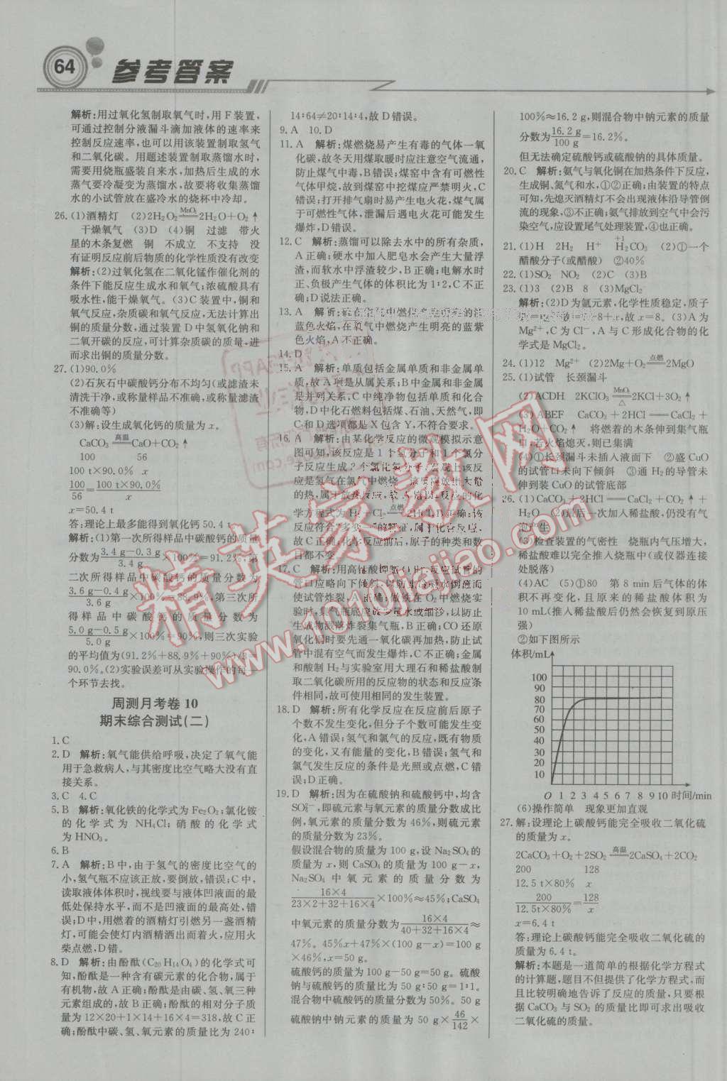 2016年輕巧奪冠周測月考直通中考九年級化學(xué)上冊人教版 第16頁