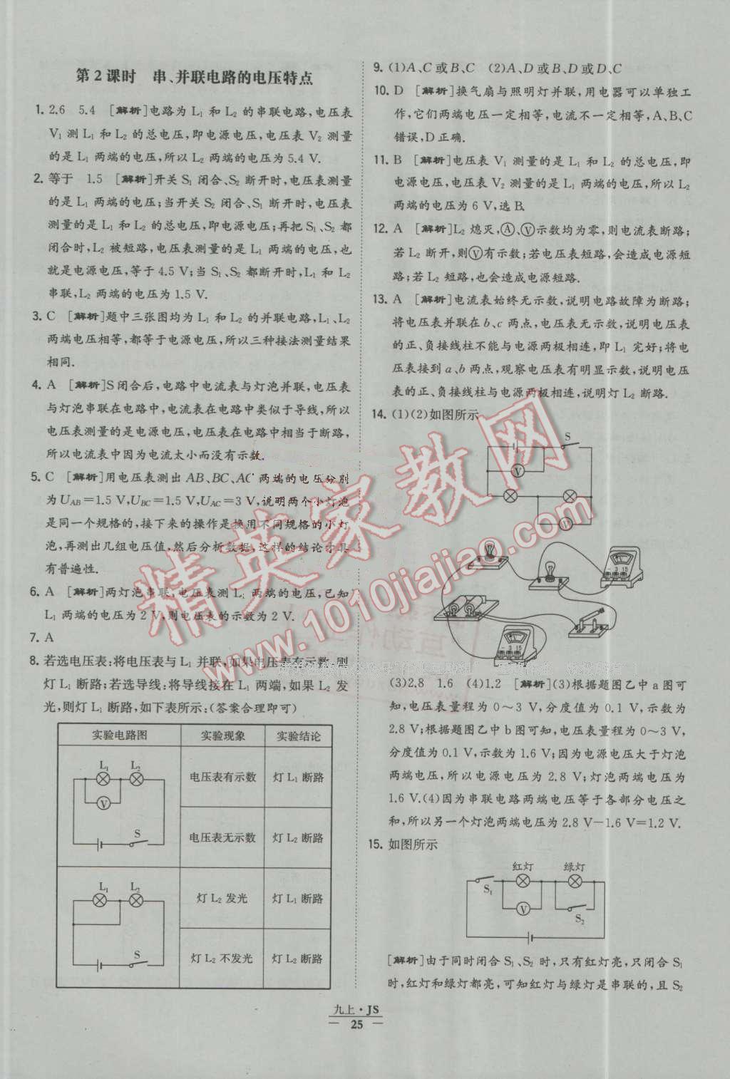 2016年經(jīng)綸學典學霸九年級物理上冊江蘇版 第25頁