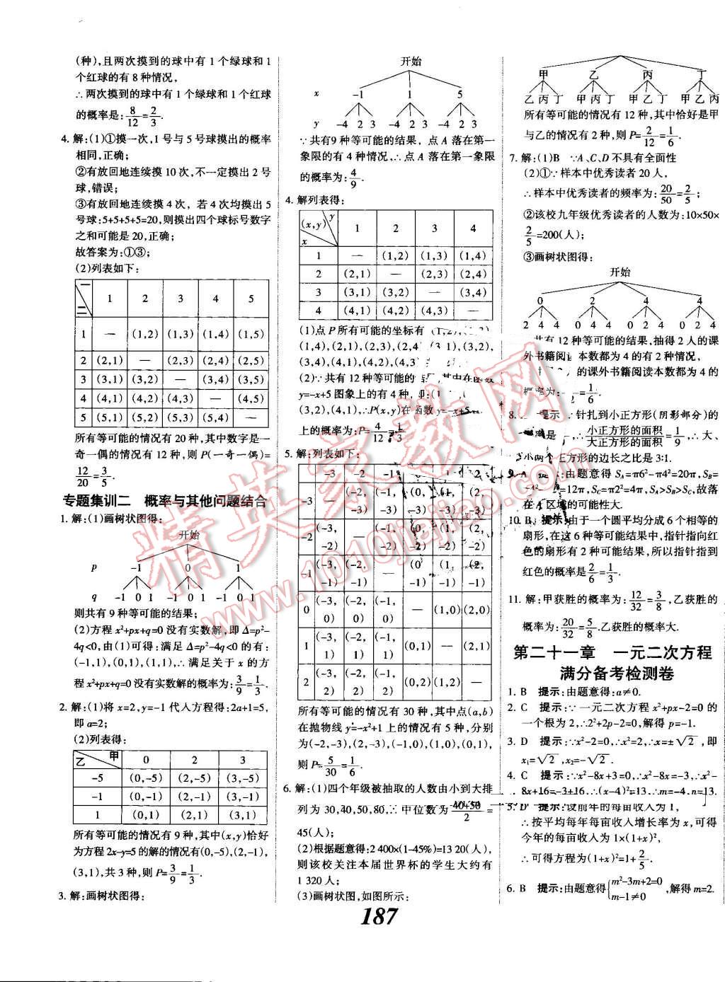 2016年全優(yōu)課堂考點集訓與滿分備考九年級數(shù)學全一冊上人教版 第43頁