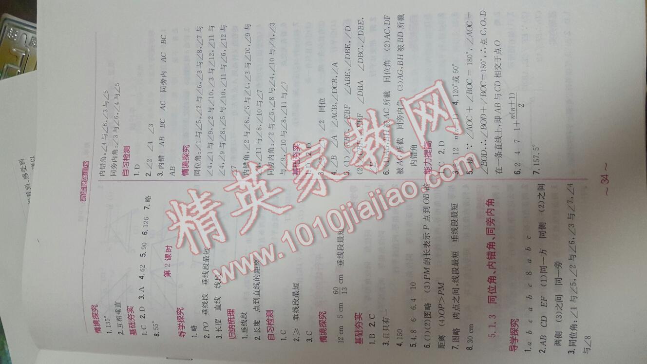 2016年新編基礎訓練七年級數(shù)學下冊人教版 第34頁