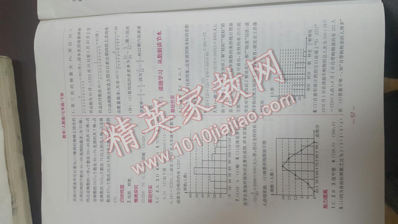 2016年新編基礎(chǔ)訓(xùn)練七年級數(shù)學(xué)下冊人教版 第56頁