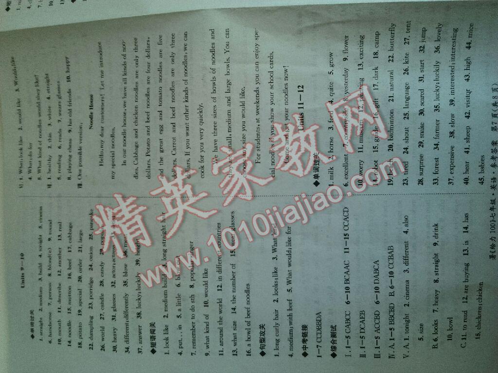 2016年新浪書業(yè)學(xué)年總復(fù)習(xí)給力100暑七年級英語人教版 第12頁