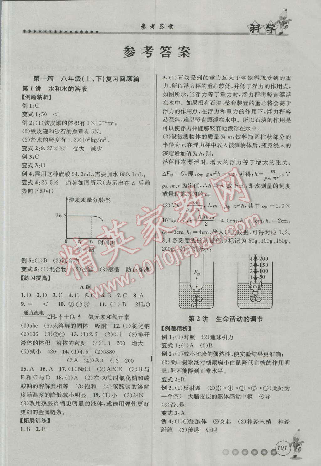 2016年暑假衔接起跑线八升九科学浙教版 第1页