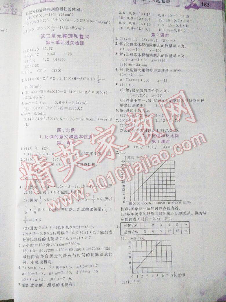 2016年黃岡小狀元數(shù)學(xué)詳解六年級數(shù)學(xué)下冊人教版 第11頁