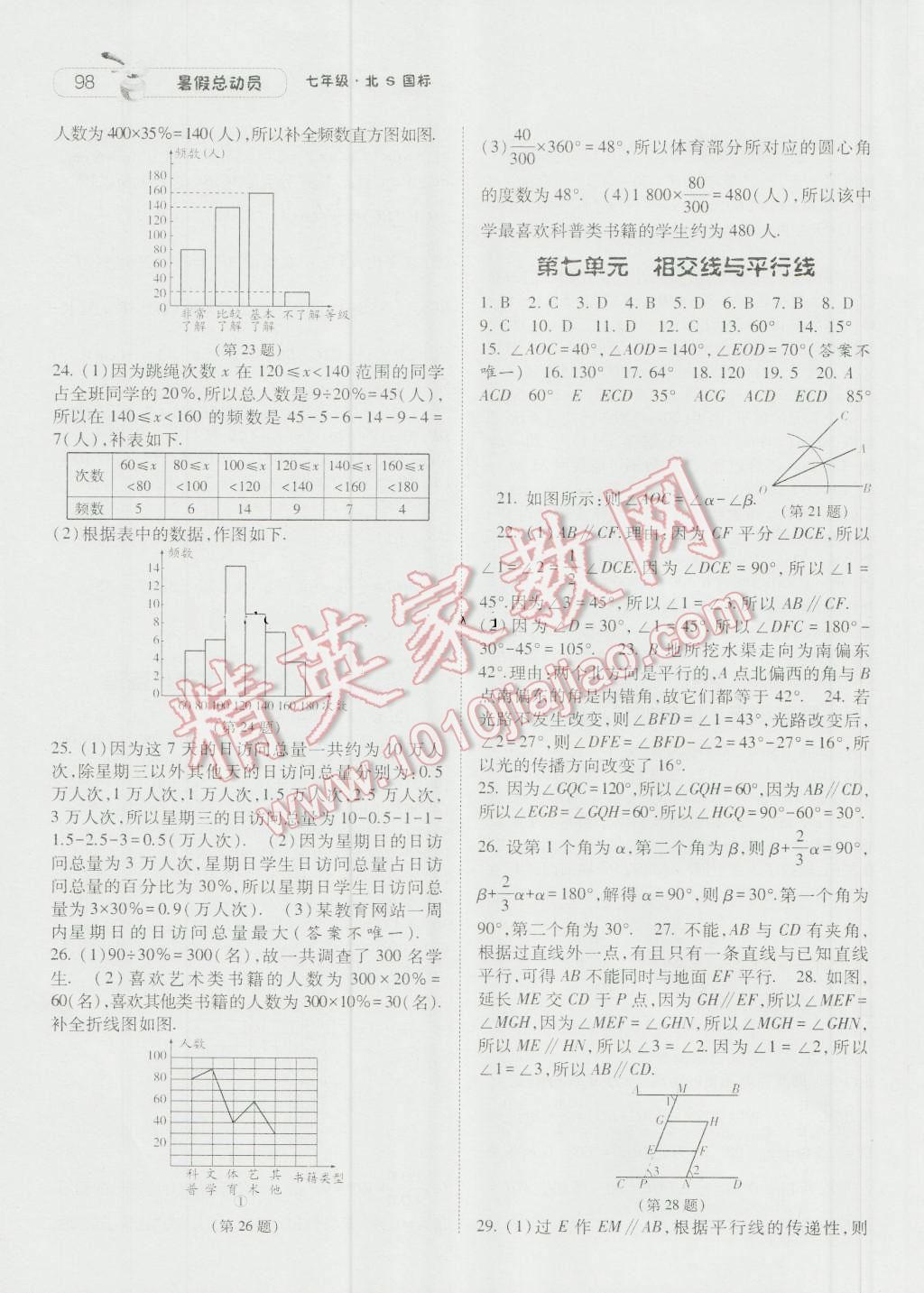 2016年暑假總動(dòng)員7年級(jí)升8年級(jí)數(shù)學(xué)北師大版寧夏人民教育出版社 第4頁