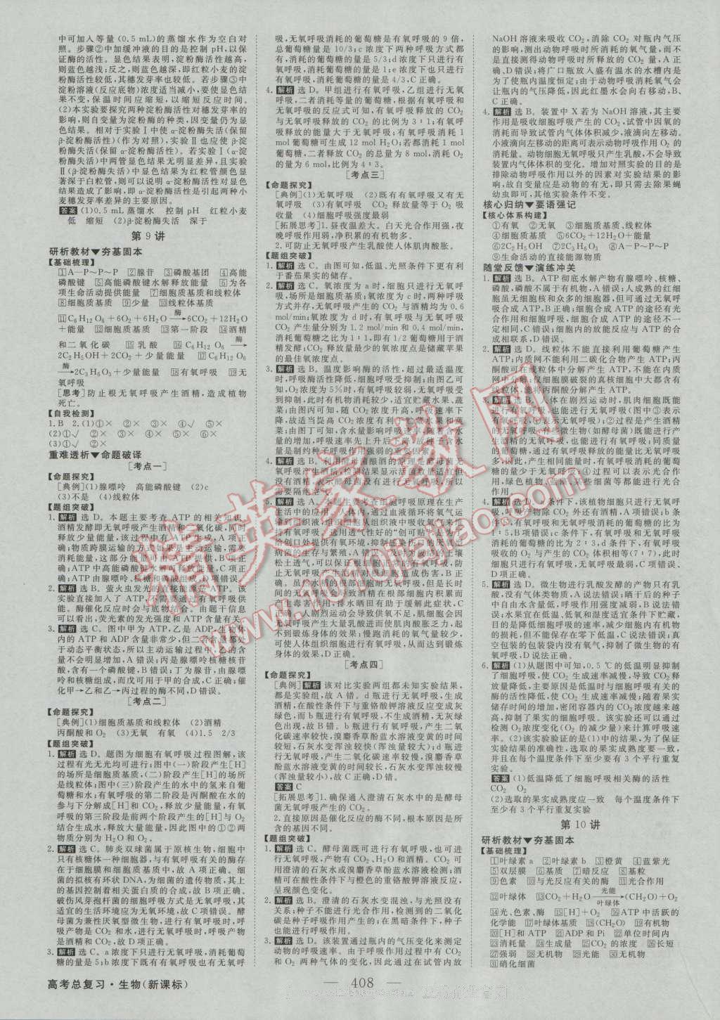 2017年高考總復習優(yōu)化方案生物新課標 參考答案第7頁