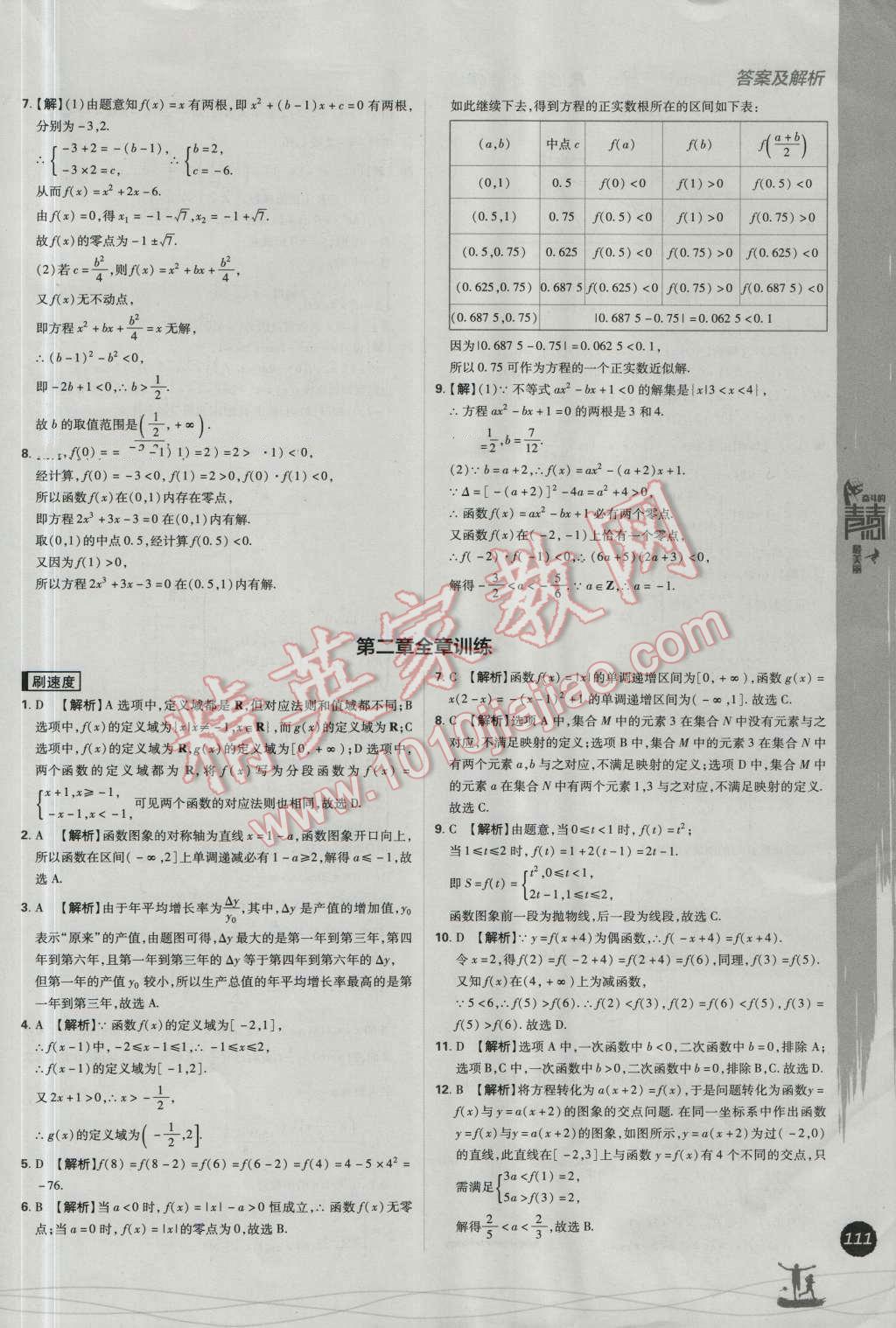 高中必刷題數(shù)學必修1人教B版 參考答案第25頁