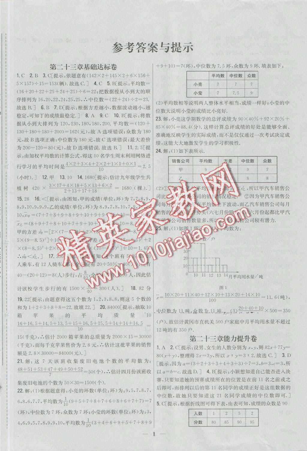 2016年新教材完全考卷九年級數(shù)學上冊冀教版 第1頁