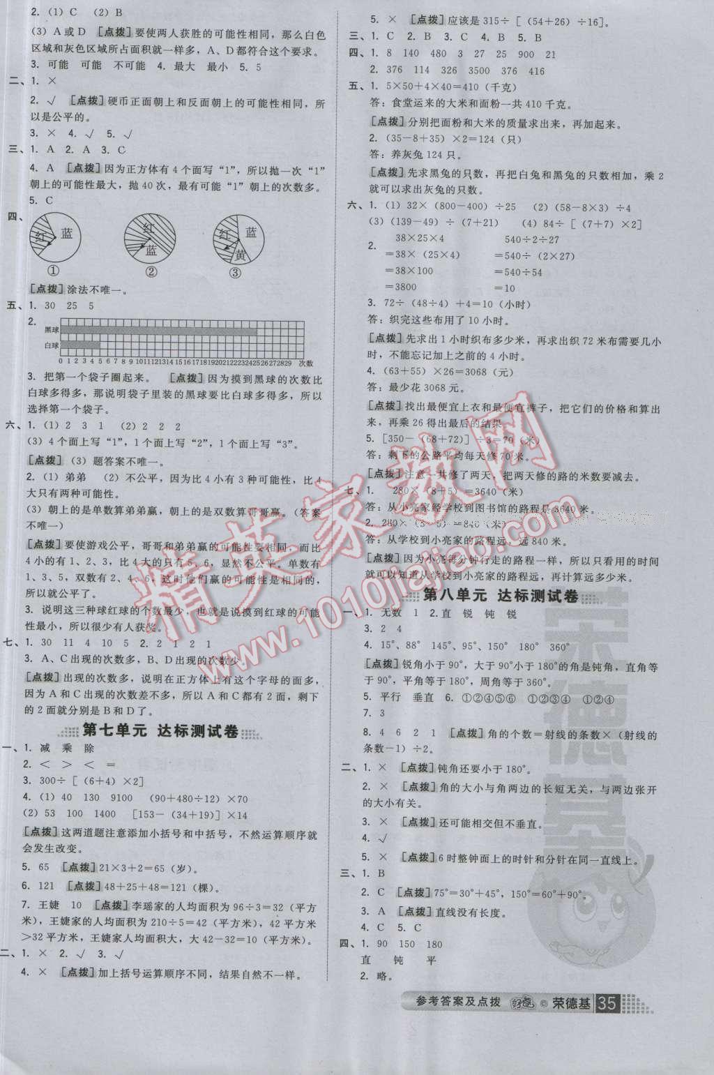 2016年好卷四年級(jí)數(shù)學(xué)上冊(cè)蘇教版 參考答案第7頁(yè)