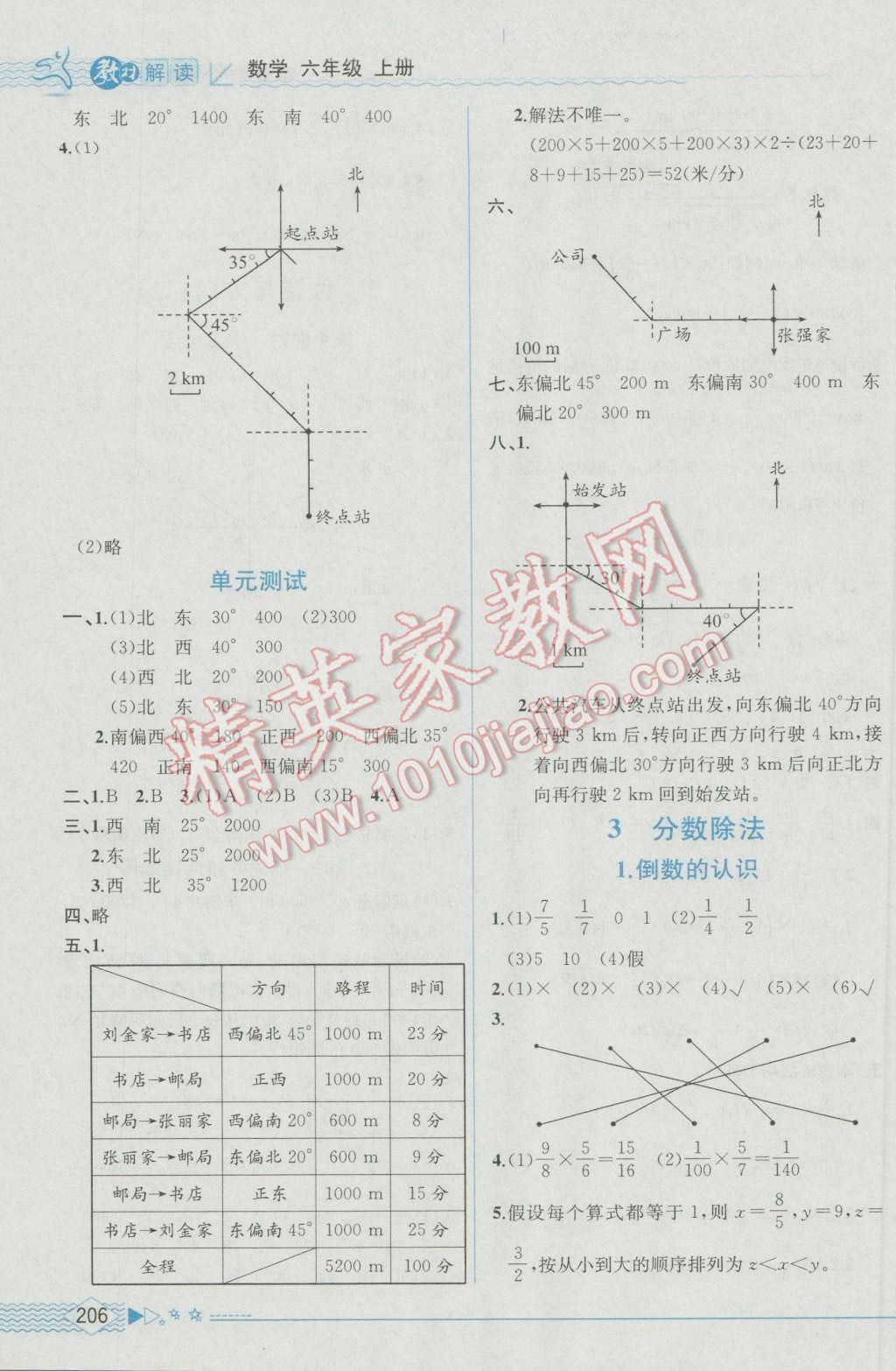 2016年教材解讀六年級(jí)數(shù)學(xué)上冊(cè)人教版 參考答案第4頁(yè)