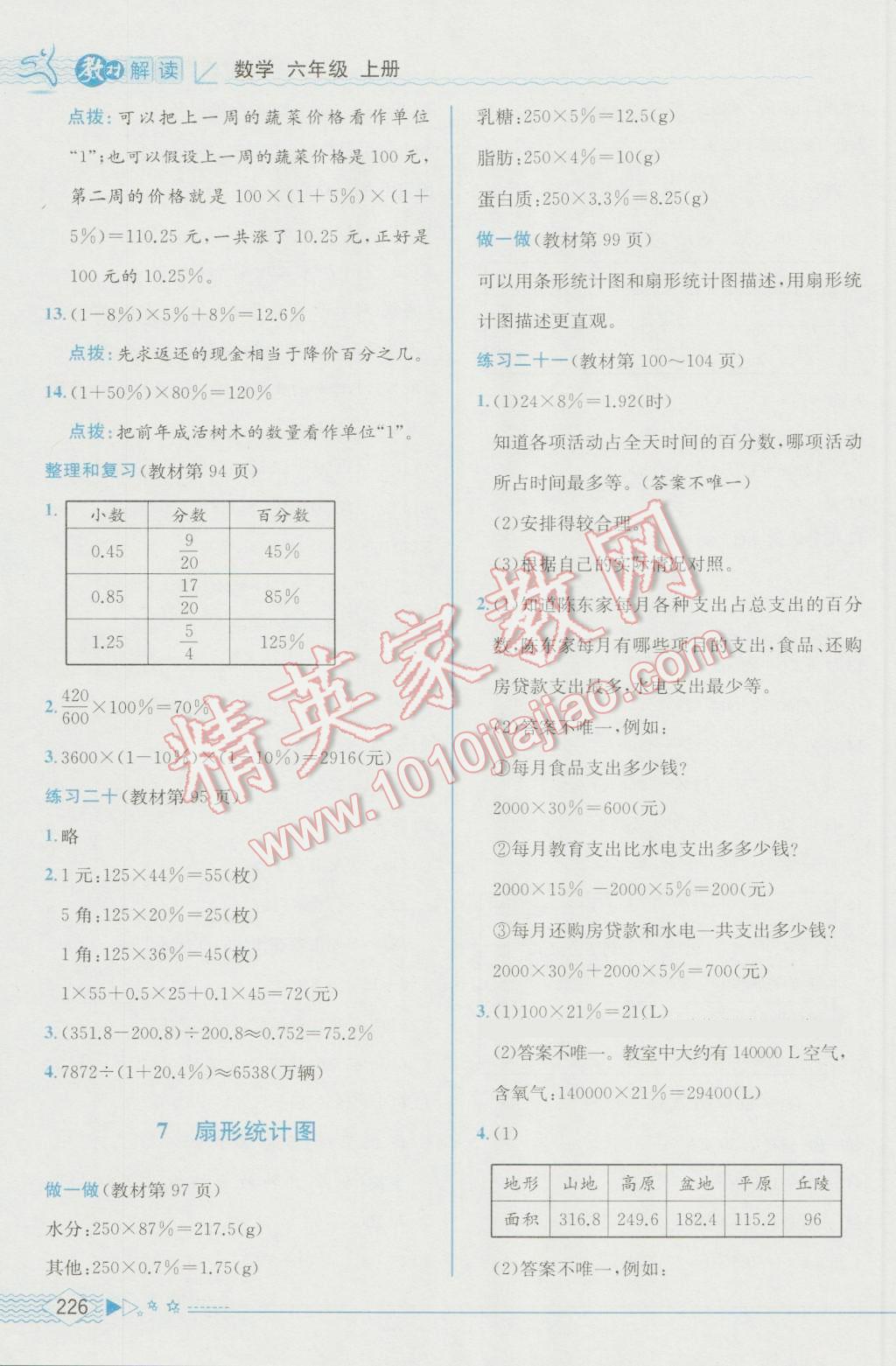 2016年教材解讀六年級數(shù)學(xué)上冊人教版 參考答案第24頁