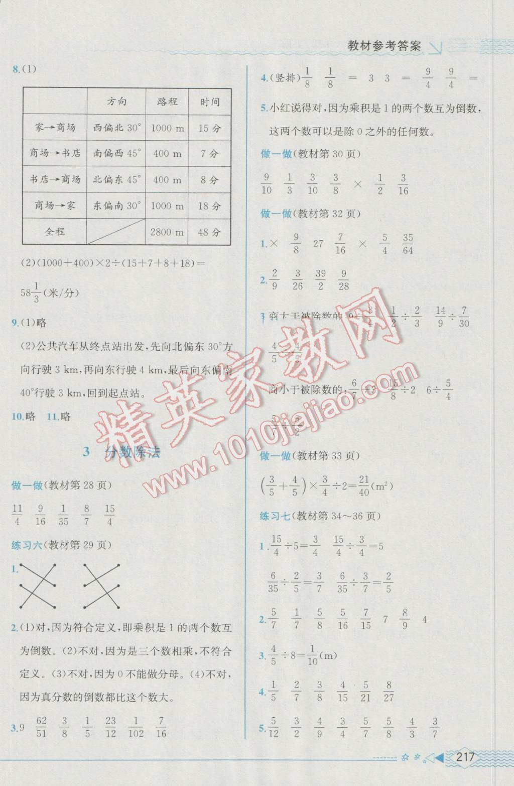 2016年教材解讀六年級(jí)數(shù)學(xué)上冊(cè)人教版 參考答案第15頁(yè)