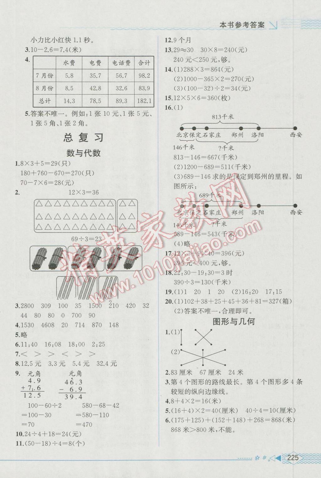 2016年教材解讀三年級數(shù)學(xué)上冊北師大版 參考答案第11頁