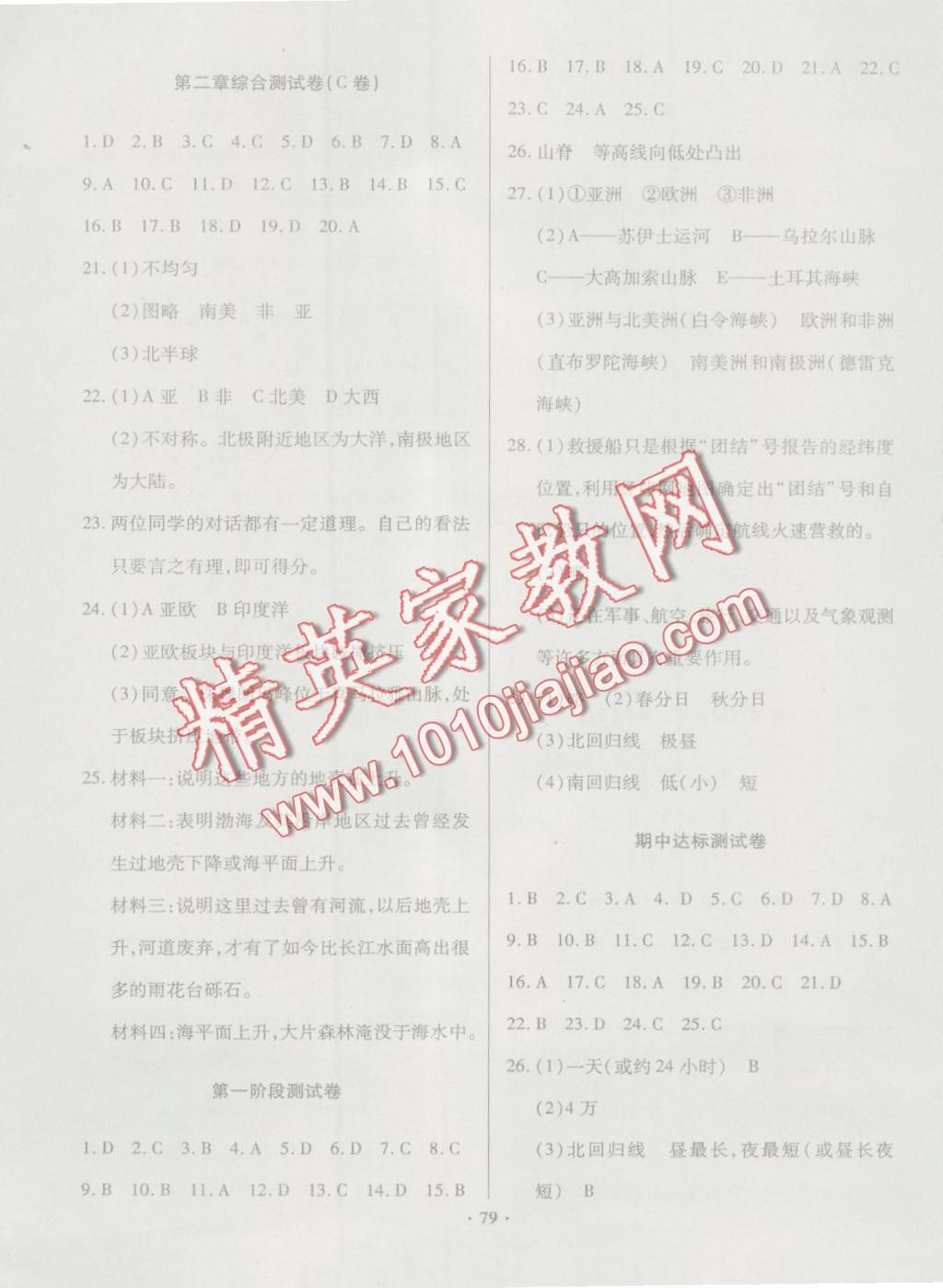 2016年優(yōu)化奪標(biāo)單元測(cè)試卷七年級(jí)地理上冊(cè)人教版 第3頁