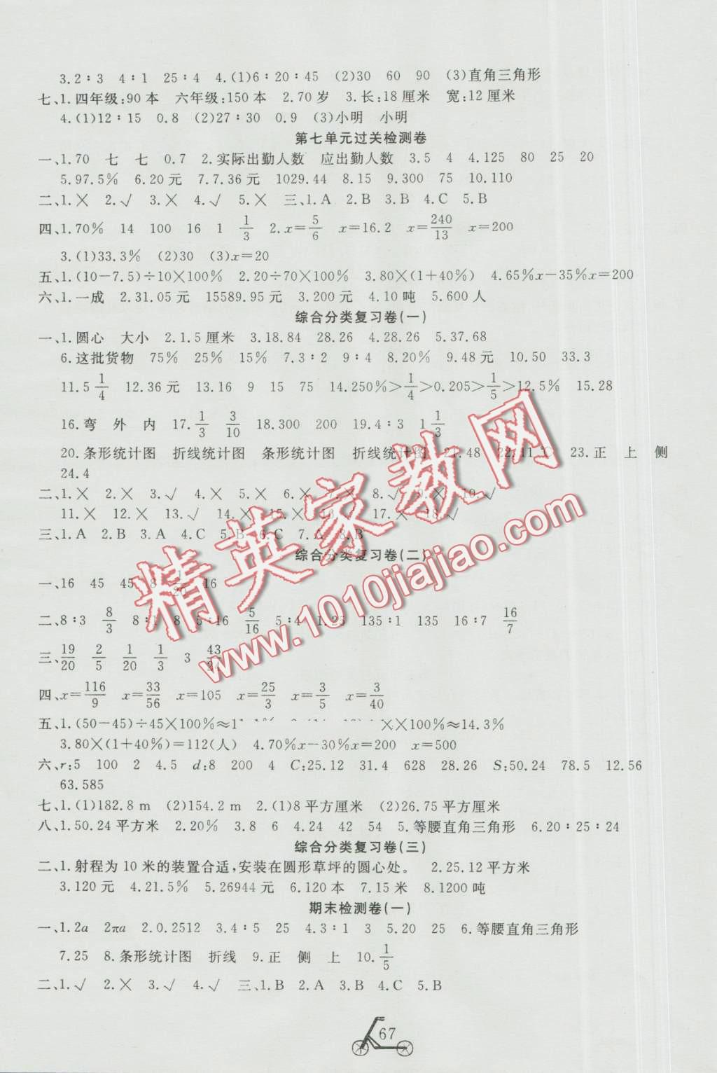 2016年小學奪冠單元檢測卷六年級數(shù)學上冊北師大版 第3頁