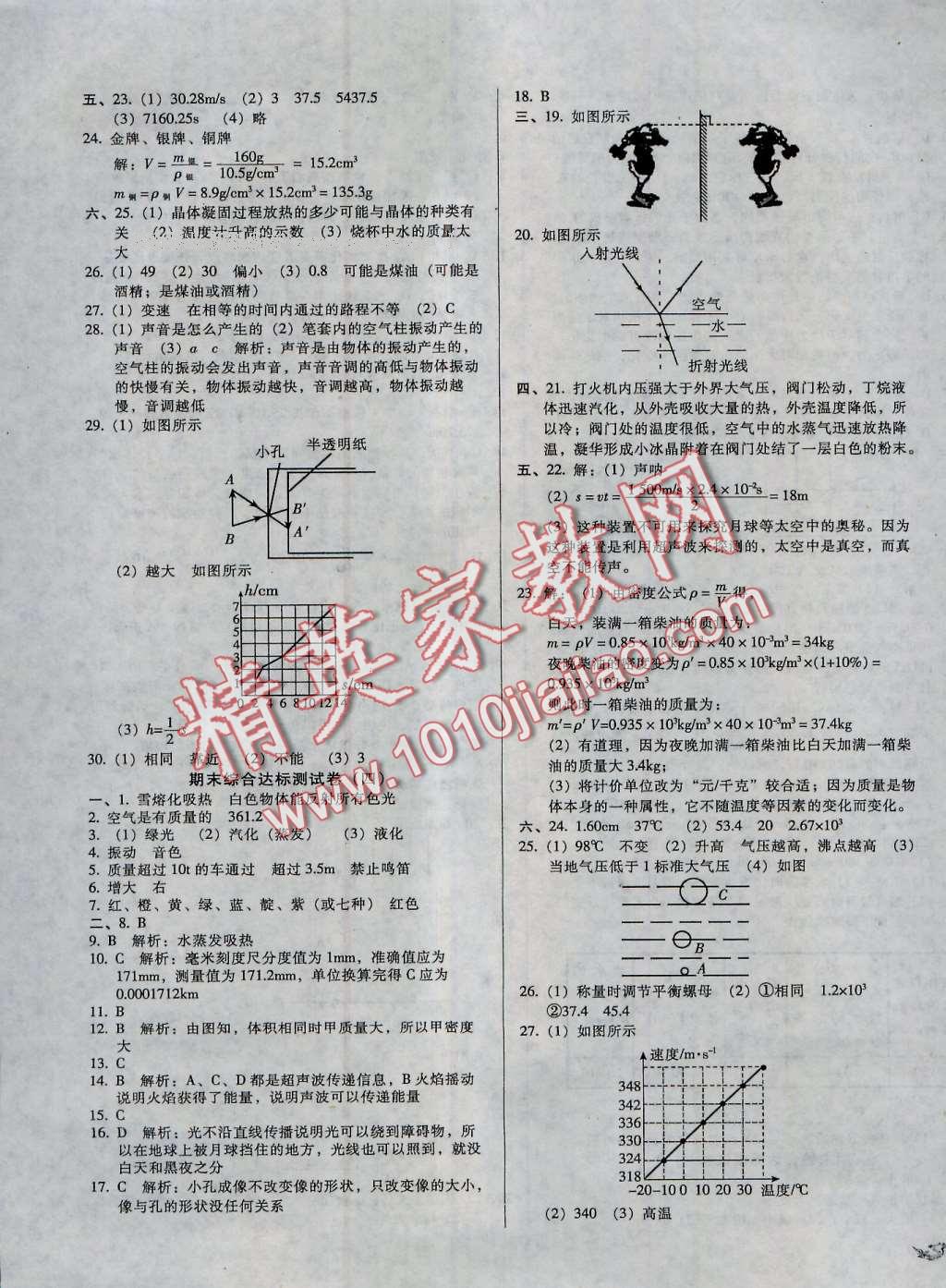 2016年單元加期末復(fù)習(xí)與測(cè)試八年級(jí)物理上冊(cè)北師大版 第11頁