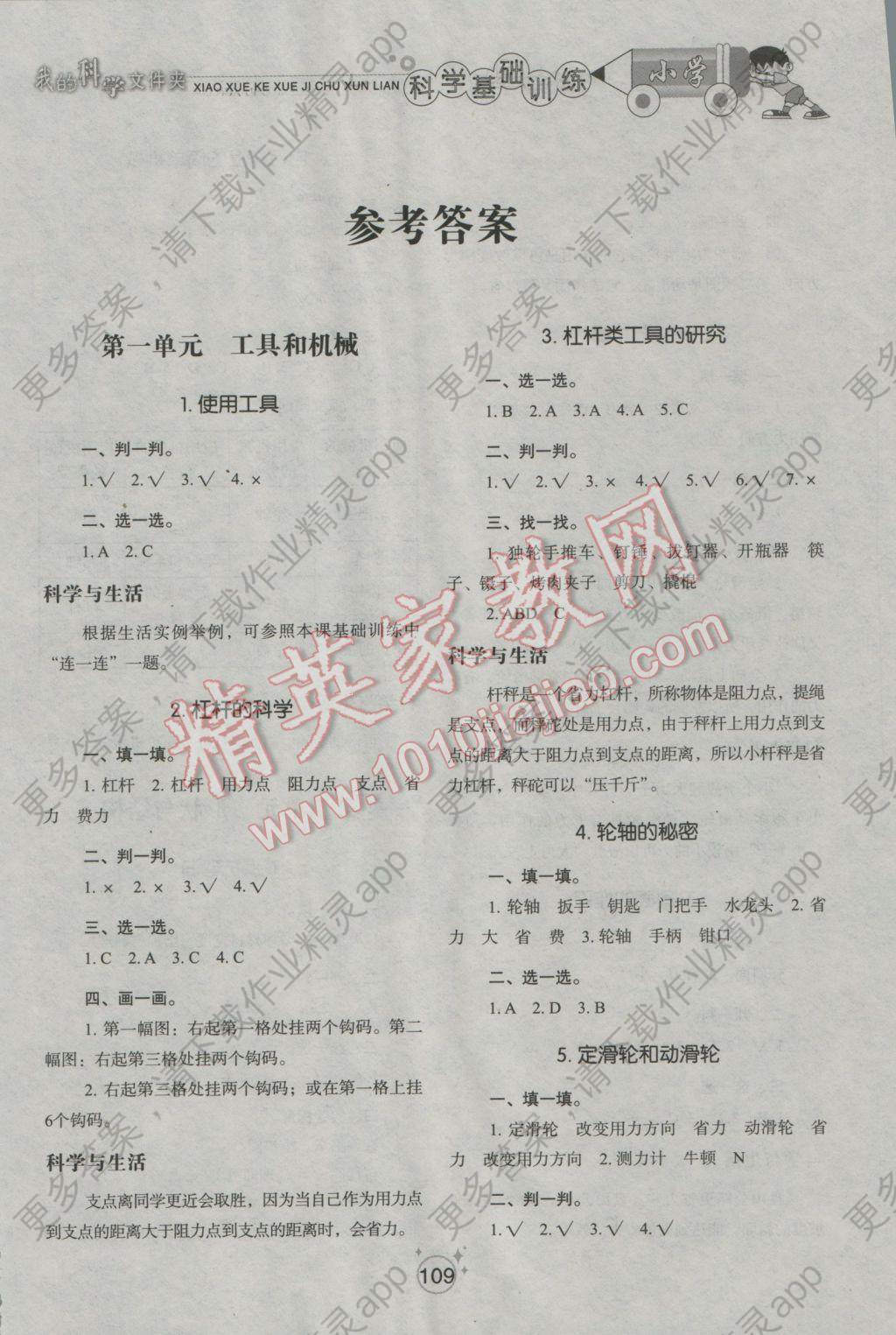 小学基础训练六年级科学上册教科版山东教育出