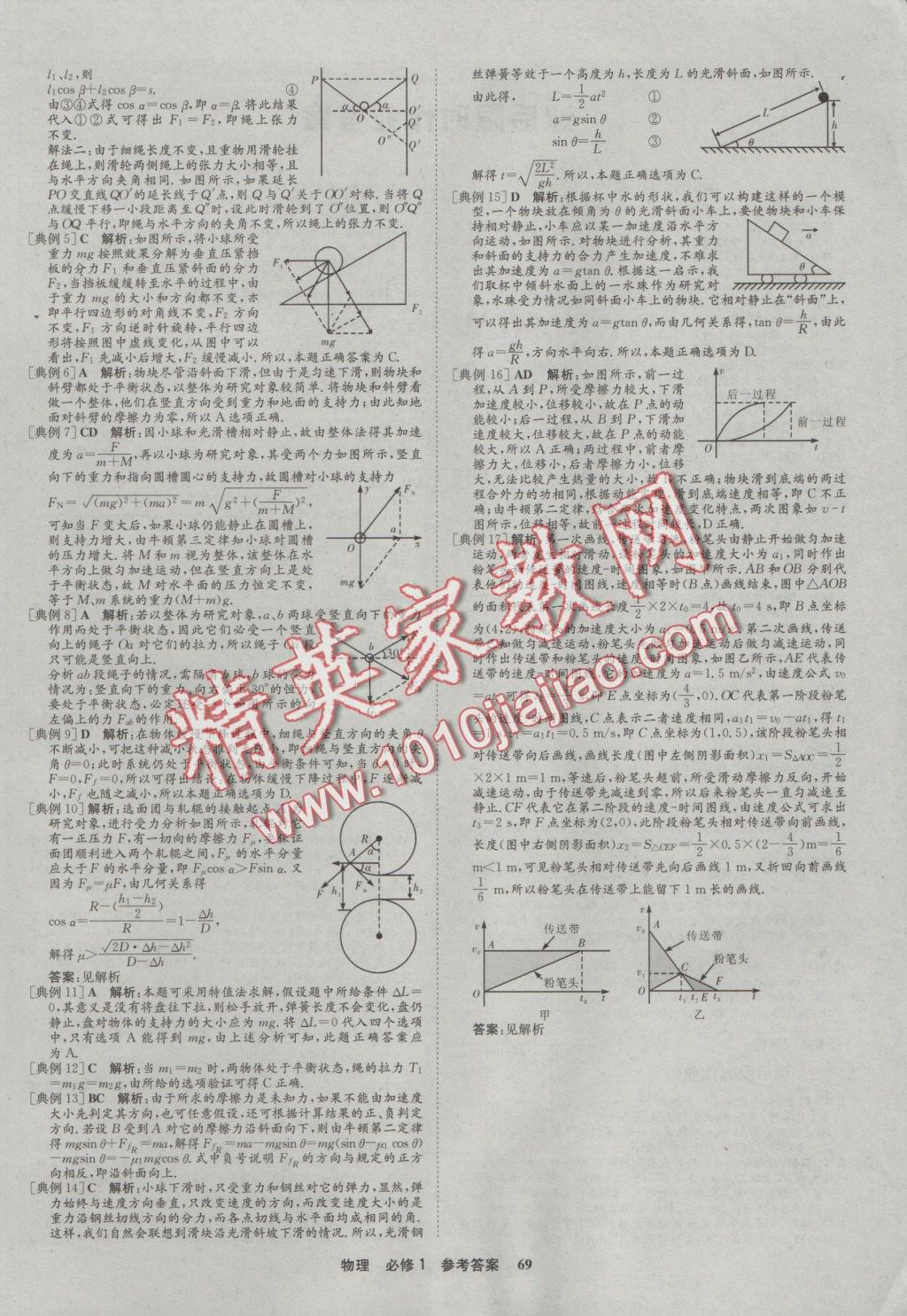 2016年状元桥优质课堂物理必修1人教版 参考答案第21页