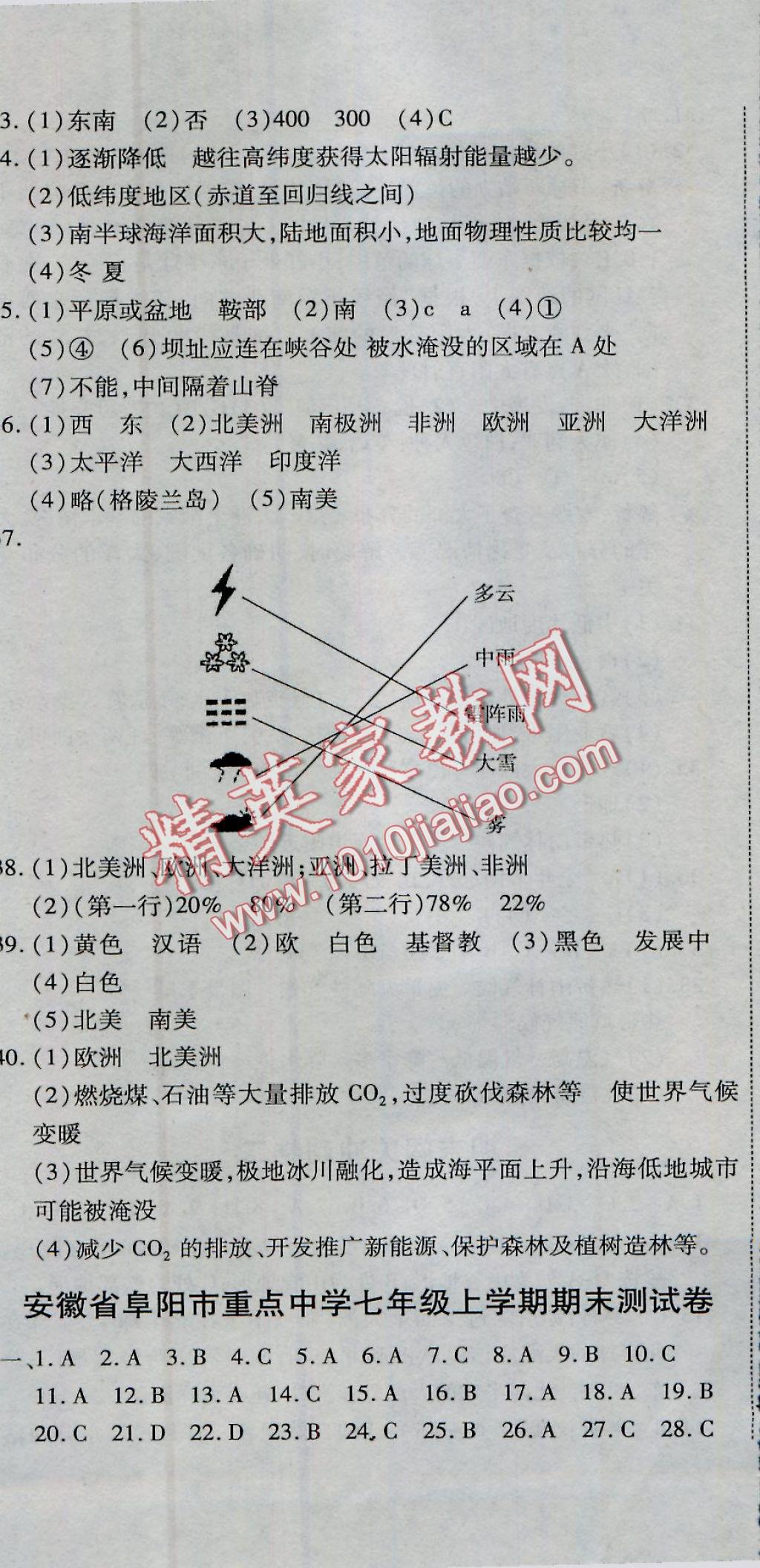 2016年全能闖關(guān)沖刺卷七年級(jí)地理上冊(cè)人教版 參考答案第17頁(yè)