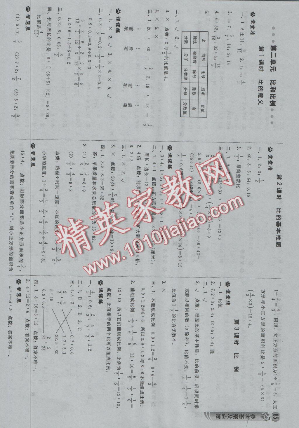 2016年綜合應(yīng)用創(chuàng)新題典中點(diǎn)六年級(jí)數(shù)學(xué)上冊(cè)冀教版 參考答案第3頁(yè)