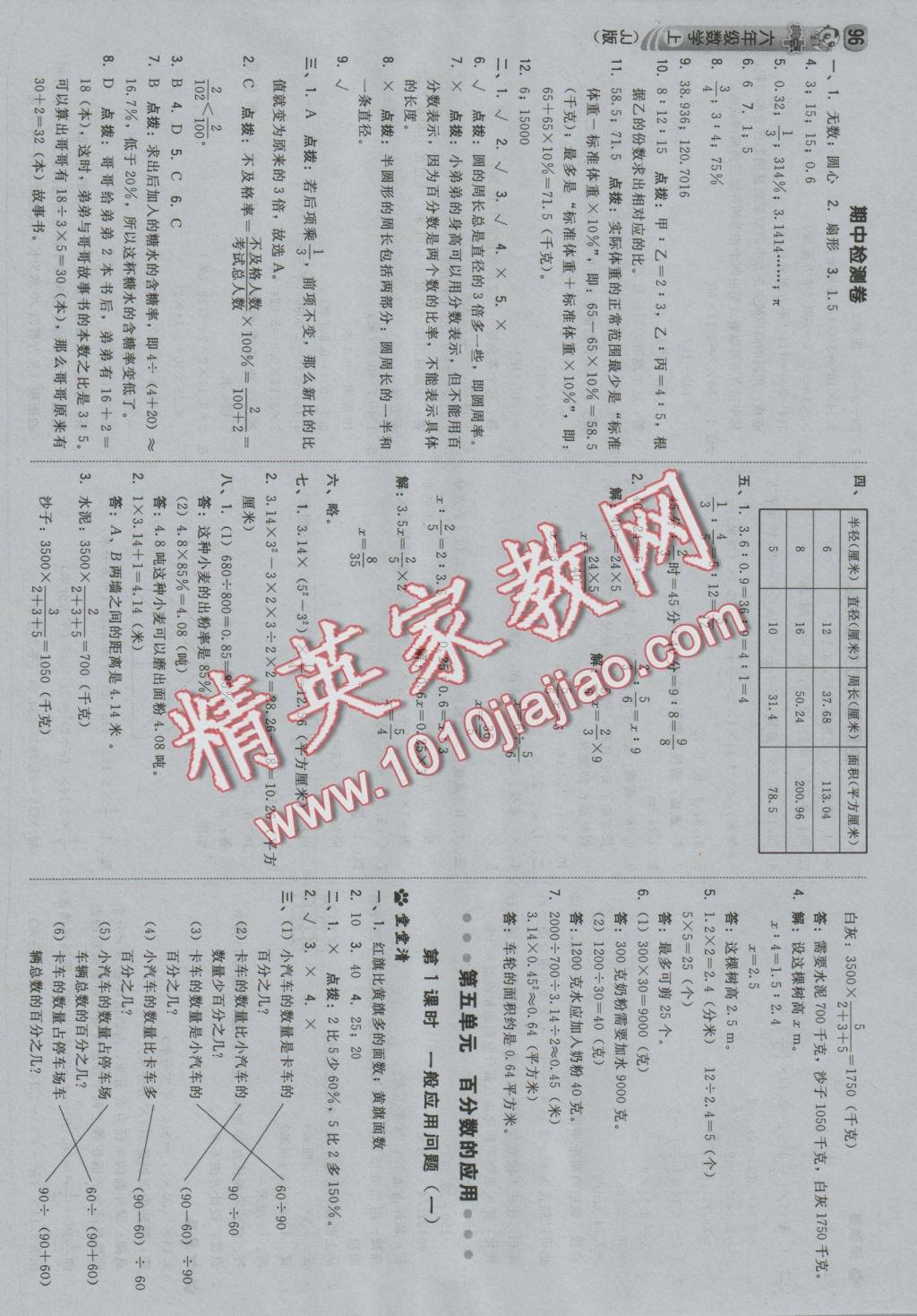 2016年綜合應(yīng)用創(chuàng)新題典中點六年級數(shù)學(xué)上冊冀教版 參考答案第14頁