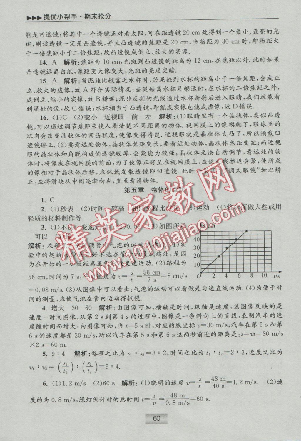 2016年初中物理小題狂做八年級上冊蘇科版提優(yōu)版 提優(yōu)小幫手答案第8頁