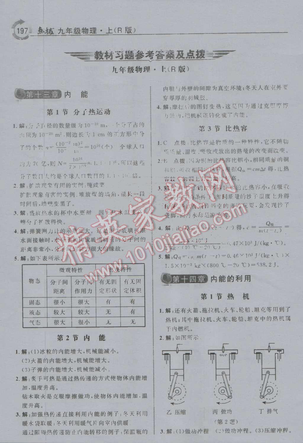 课本人教版九年级物理全一册 参考答案第70页