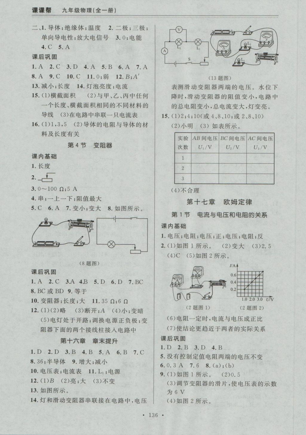 2016年中考快遞課課幫九年級(jí)物理全一冊(cè)大連版 參考答案第6頁(yè)