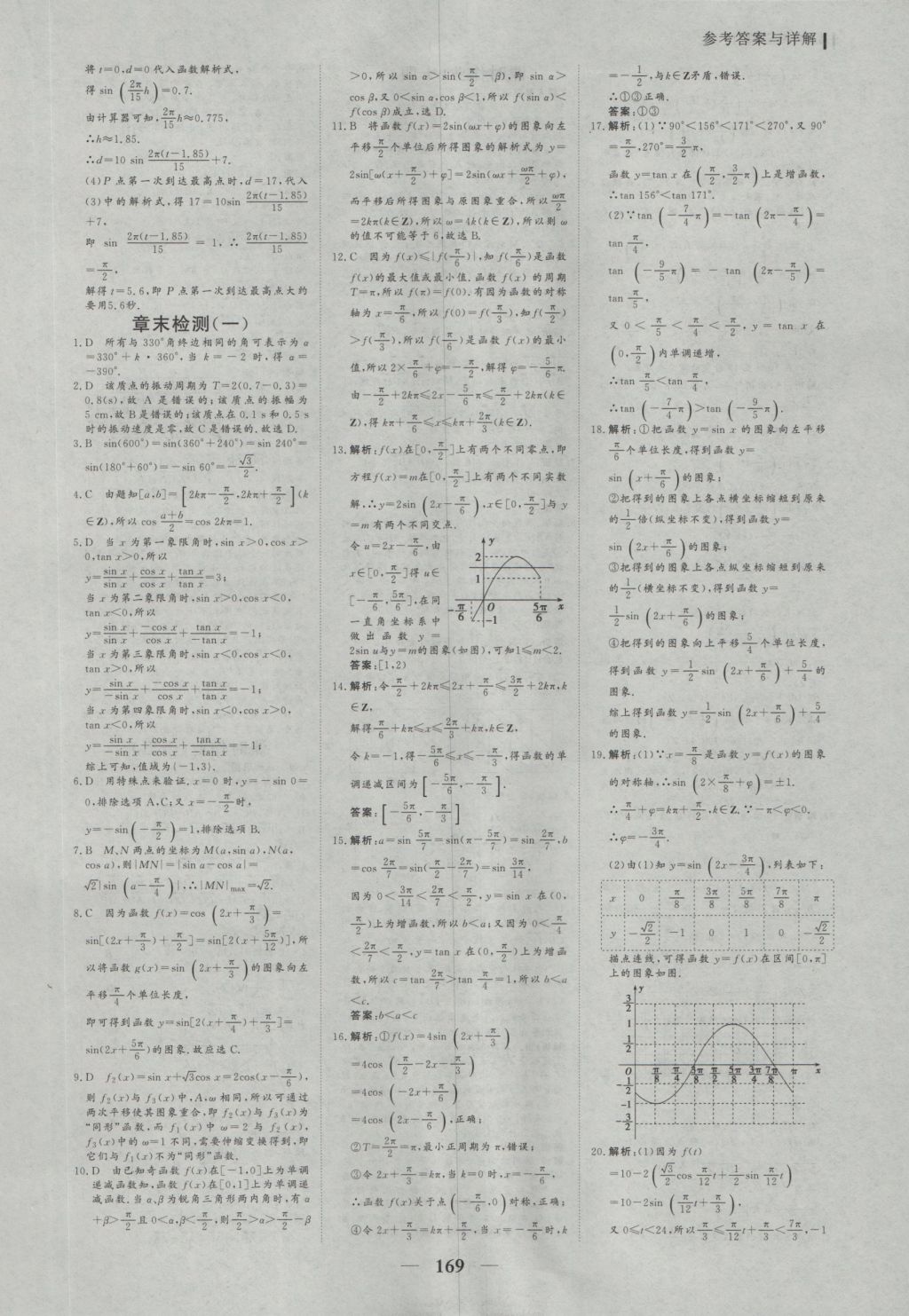 2016年优化探究同步导学案数学必修4 参考答案第28页