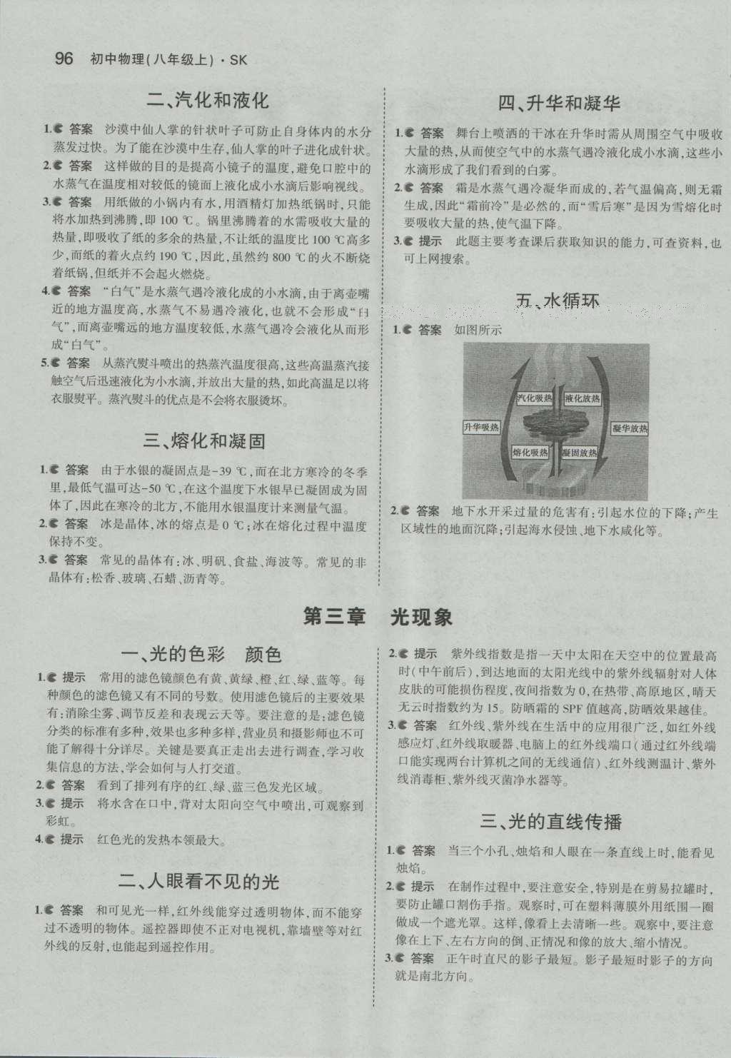 課本蘇科版八年級物理上冊 參考答案第29頁