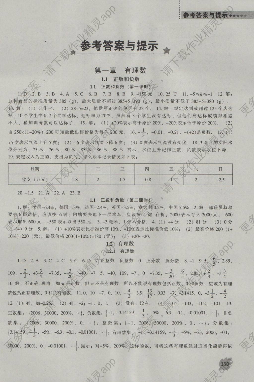2016年新课程数学能力培养七年级上册人教版