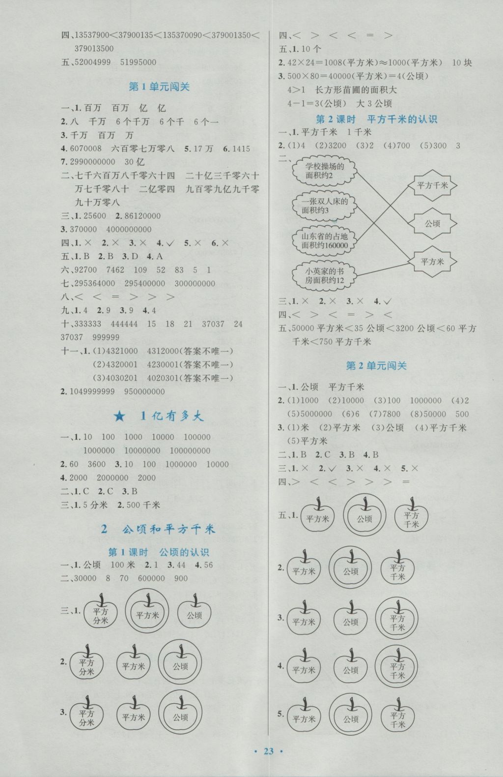 2016年小學(xué)同步測(cè)控優(yōu)化設(shè)計(jì)四年級(jí)數(shù)學(xué)上冊(cè)人教版 參考答案第3頁(yè)